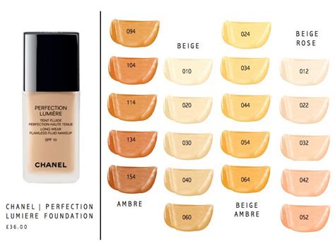 chanel foundation lumiere|chanel foundation comparison chart.